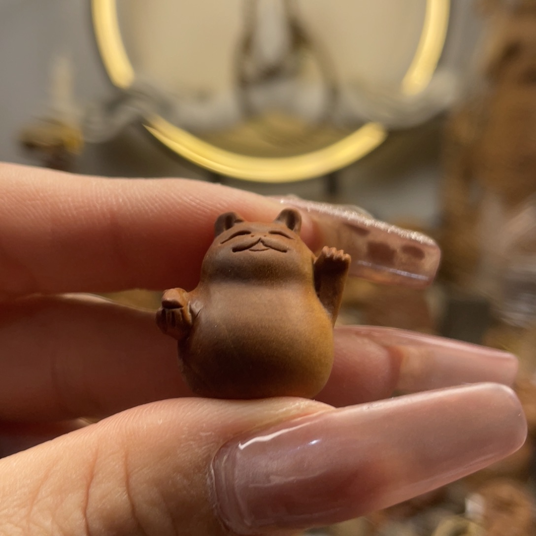 檀香木沉水回流料招财猫