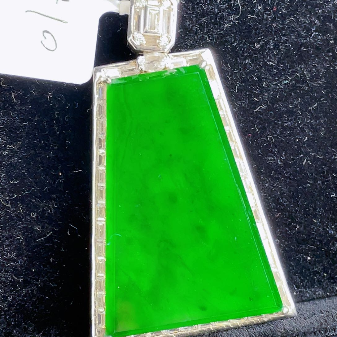 翡翠吊坠(不含链)银S925镶嵌