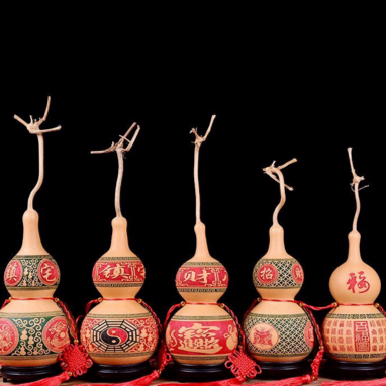 手把件厚皮手工烙画雕刻手捻葫芦 皮质细腻配小挂饰家具饰品摆件