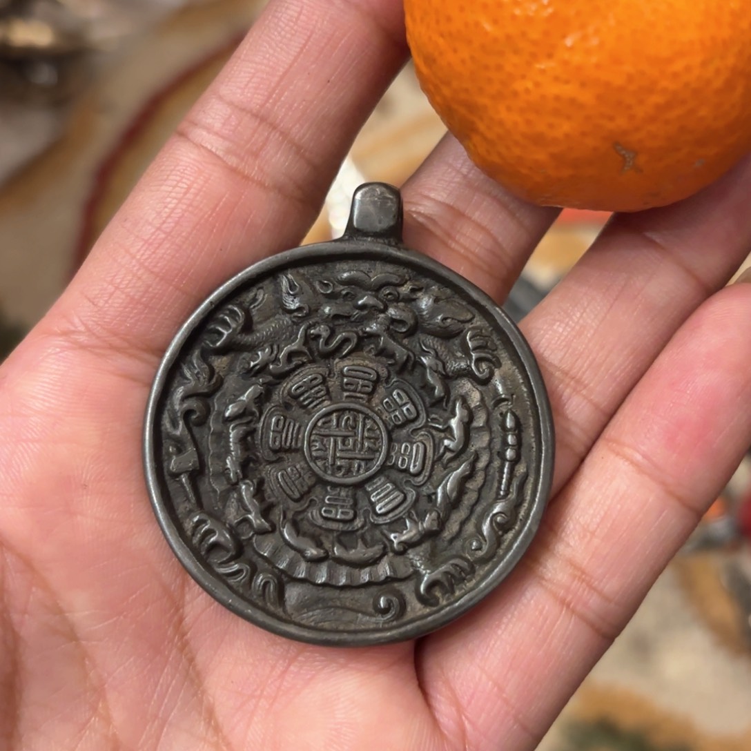 大*铜星月菩提吊坠项链