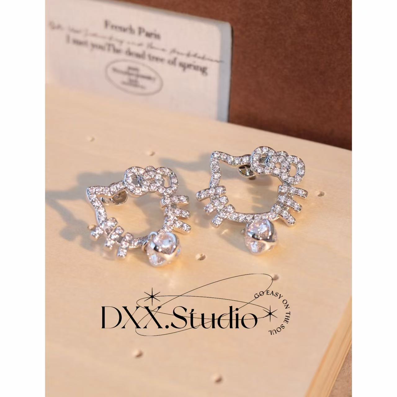 铜合金合成锆石耳饰 小众设计百搭ins耳饰52663