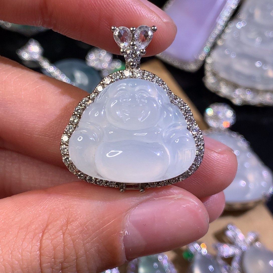 翡翠银S925镶嵌吊坠(不含链)