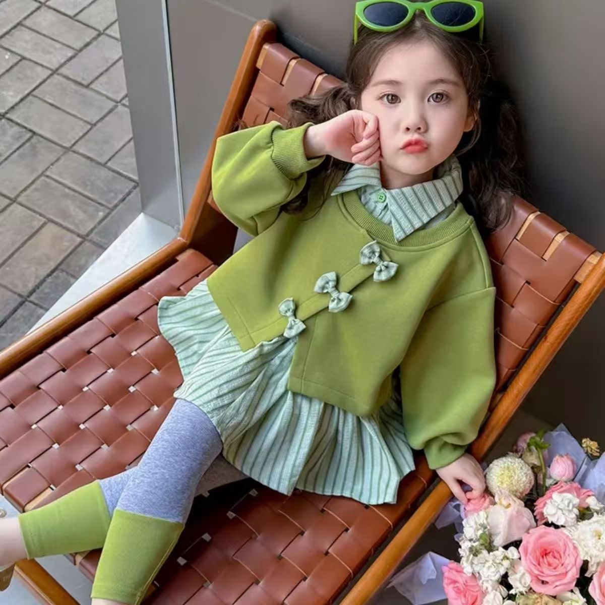 女童秋套装2025秋季新款儿童巨好看洋气卫衣打底裤两件套宝宝秋装