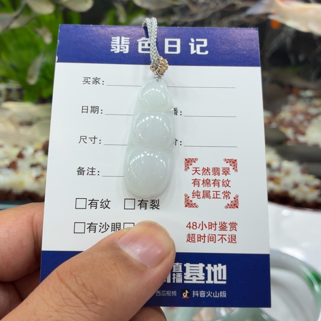 k***a翡翠未镶嵌颈饰福豆