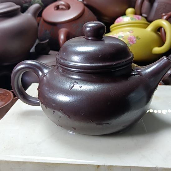 紫砂茶壶宜兴原矿孟老紫罗兰柴烧手工320cc紫砂壶
