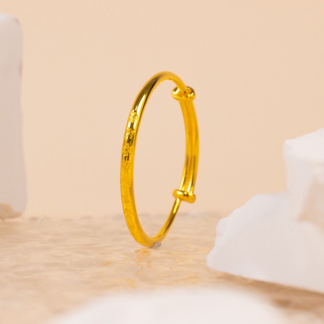 足银手镯 天真活泼宝宝推拉手镯