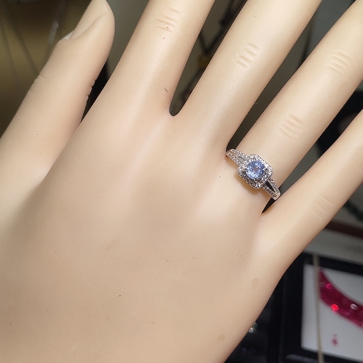 定制蓝宝石银S925镶嵌女戒指缅甸天然无烧蓝宝石