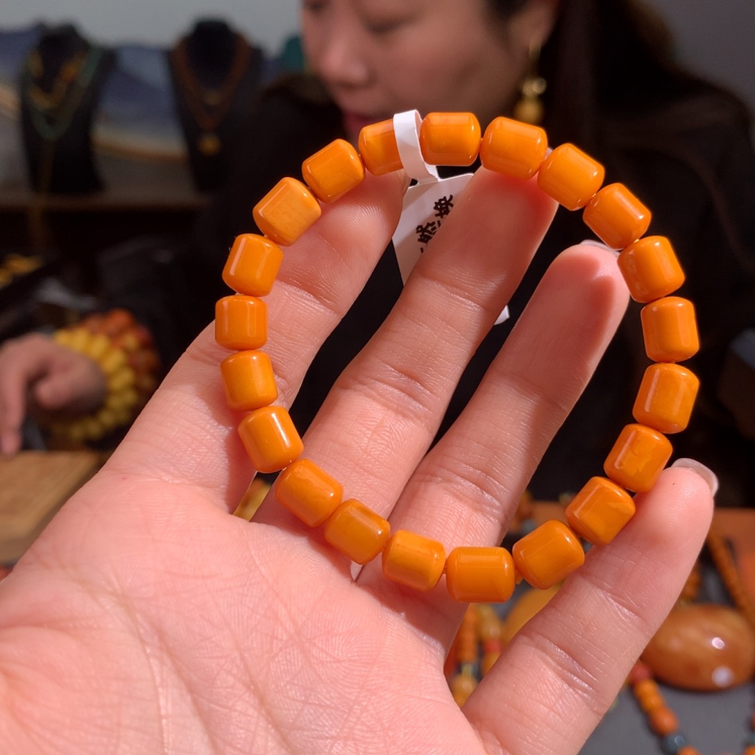 蜜蜡手串未镶嵌天然