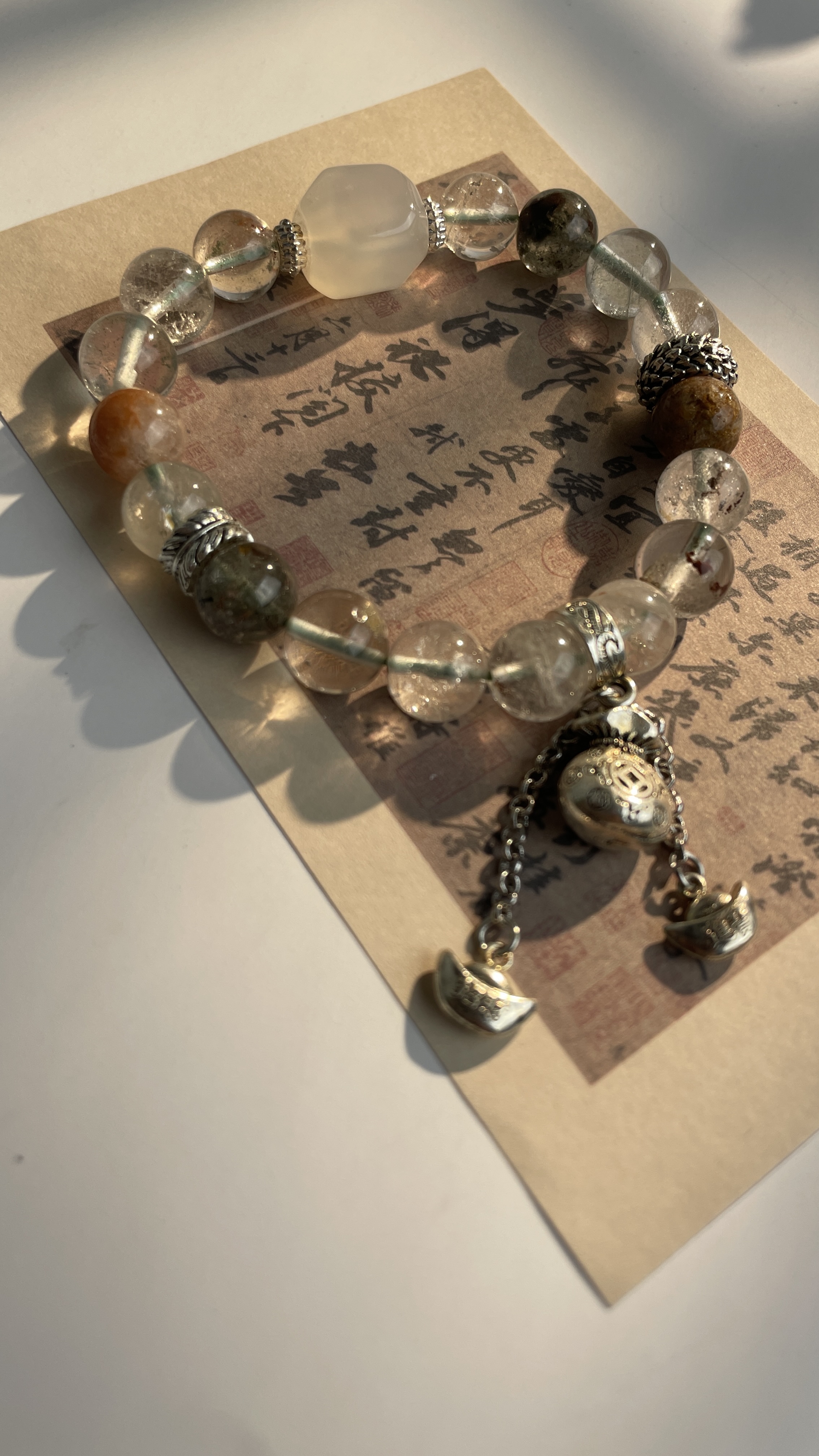 女款四季佩戴白水晶招财搭配设计款手串