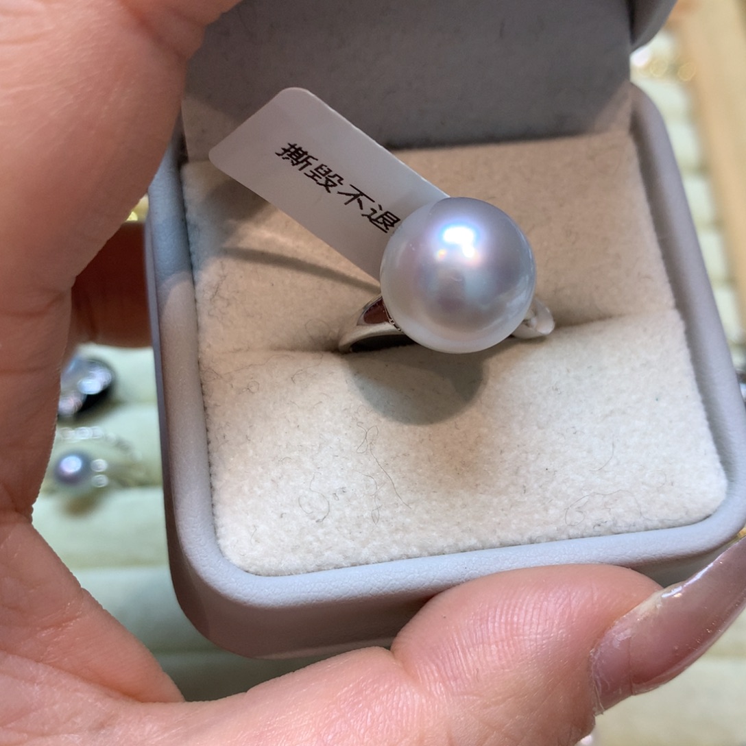 海水珍珠戒指18K金镶嵌
