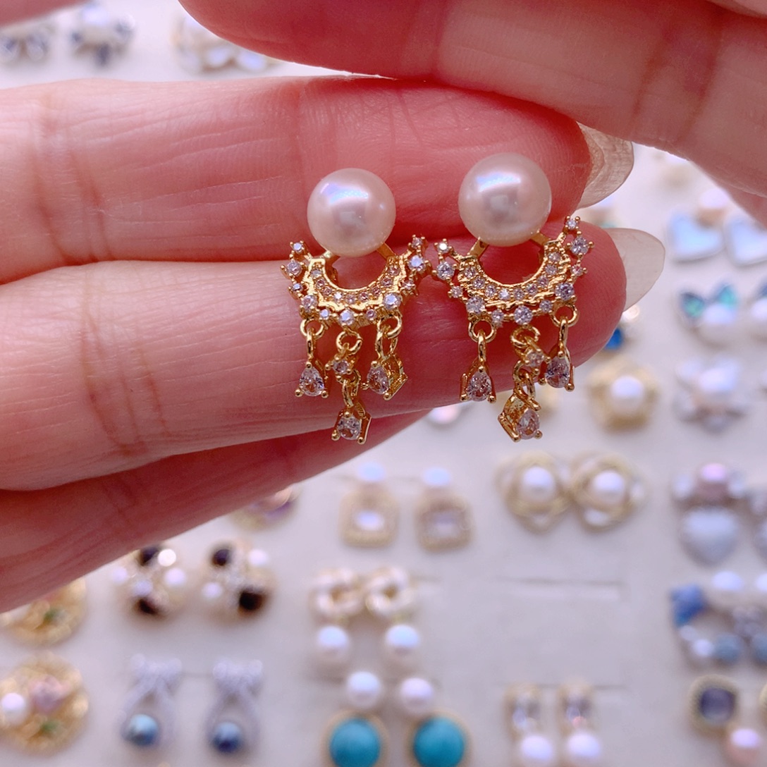 耳饰淡水珍珠合金