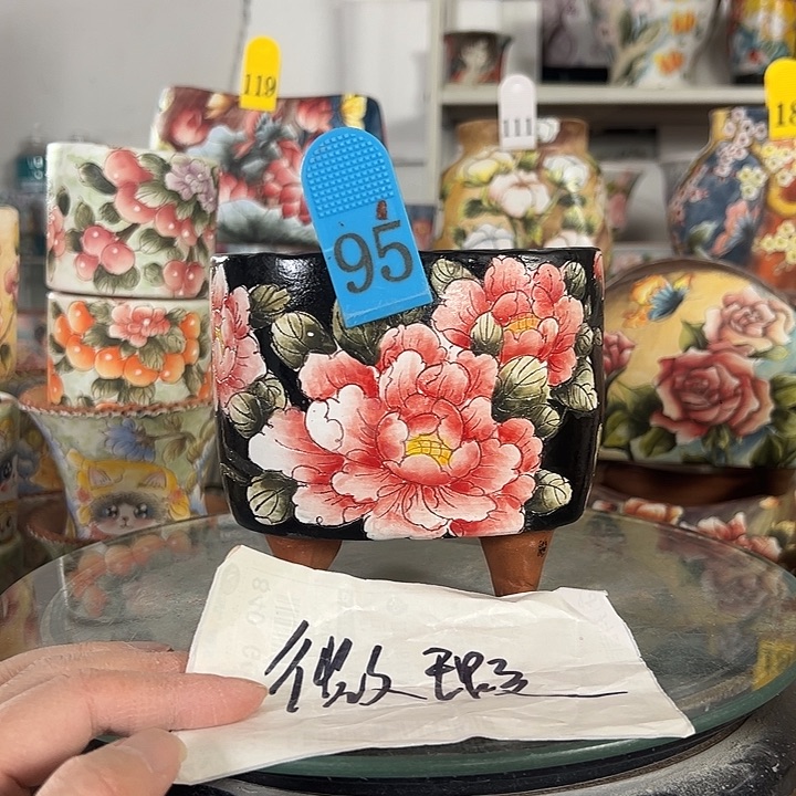 满38包邮 景德镇幸运花盆