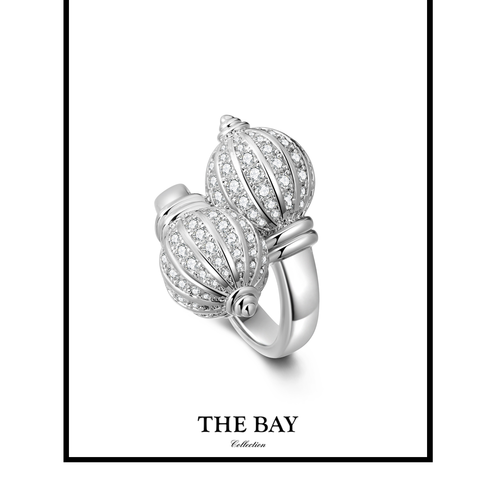 铜合金仿水晶戒指 TheBay 【皇冠】重工镶嵌耳钉YCTB00170