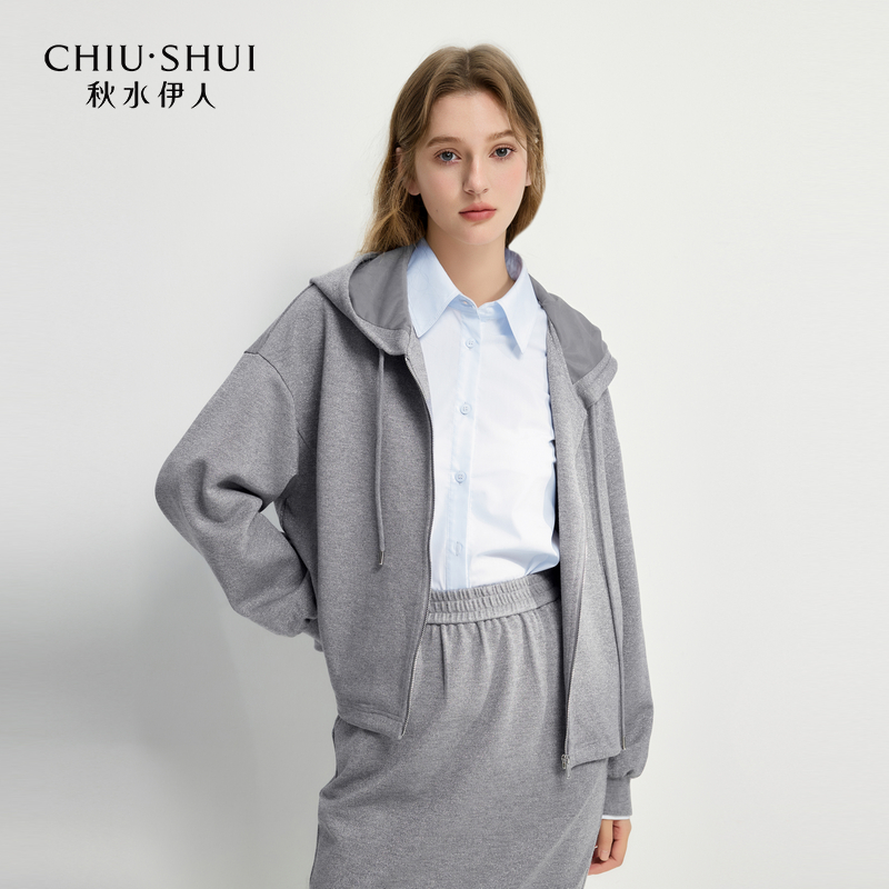 【直播优选】秋水伊人H型短外套春季女休闲门襟上衣625101B070241