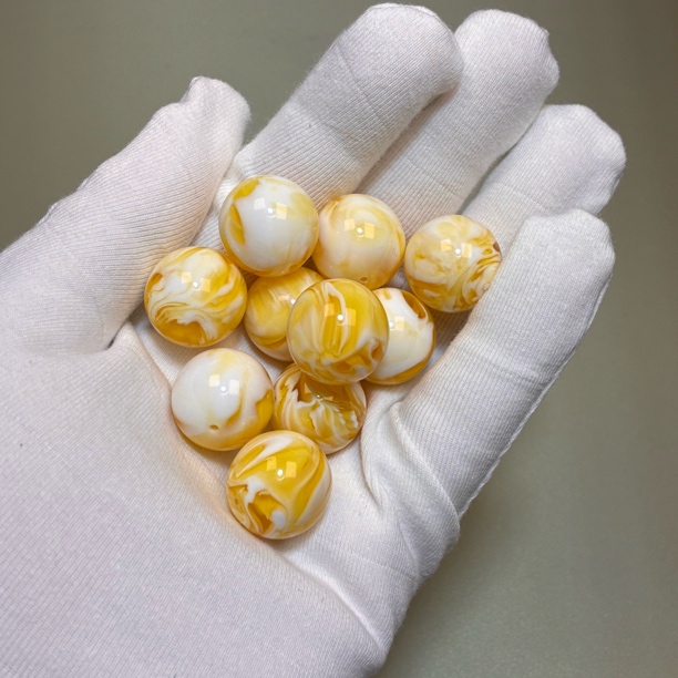 黄1.8圆珠（拍一送一到手2颗）散珠DIY配饰配件