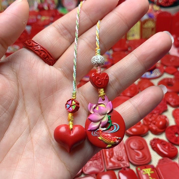 天然辰砂工艺品朱砂手机坠