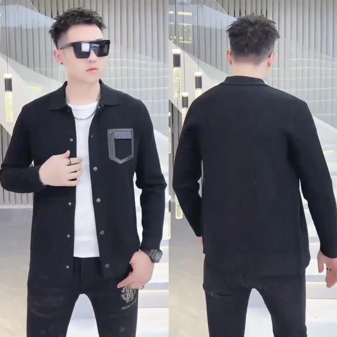 轻奢2025秋冬男士高品质针织拉链开衫