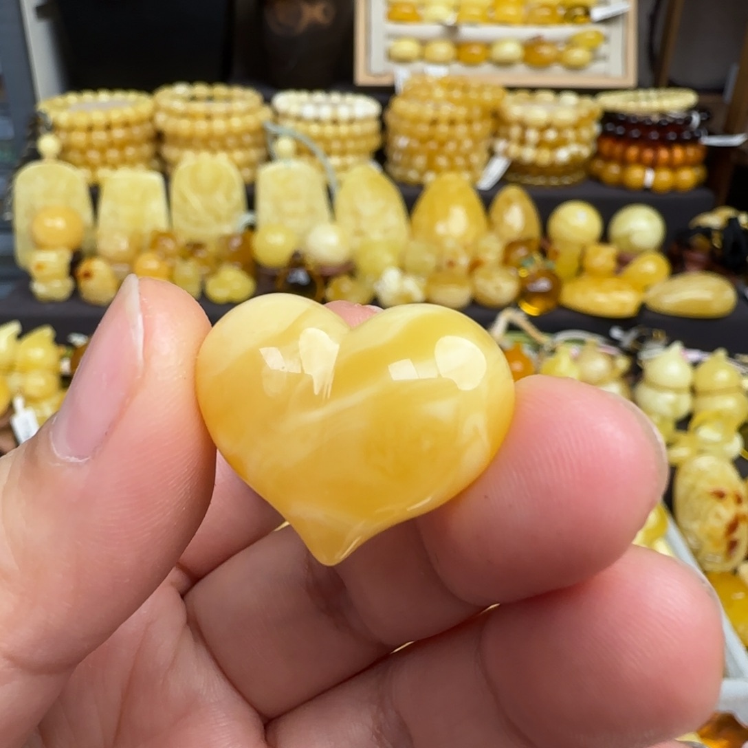 未镶嵌吊坠(不含链)蜜蜡天然俄料浓蜡妖花蜜蜡爱心