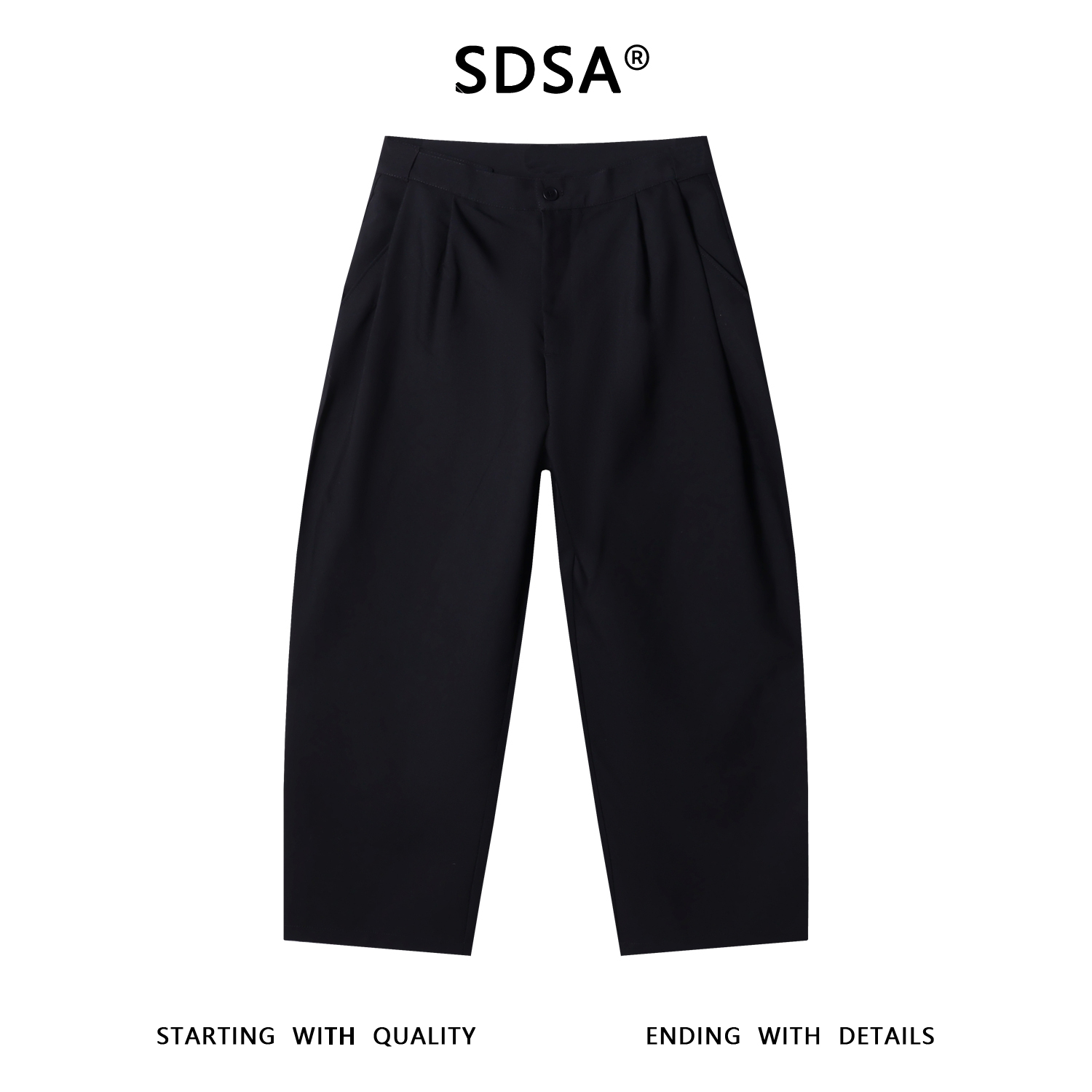 SDSA男士秋冬新款痞帅男装时尚宽松纯色直筒休闲裤百搭街头风休闲