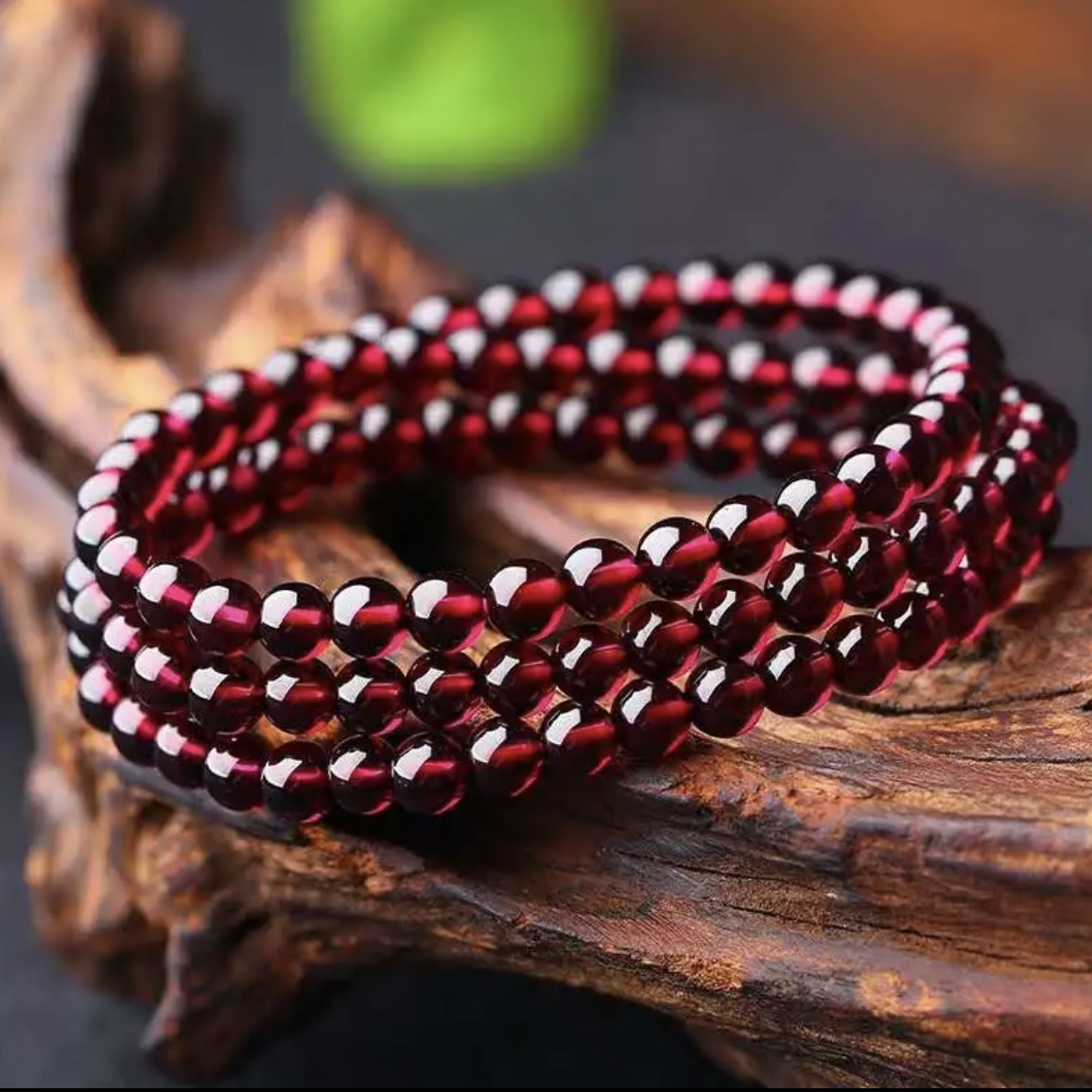 【断货款】天然紫牙乌石榴石卡7mm三圈手串正品保真时尚气质必备