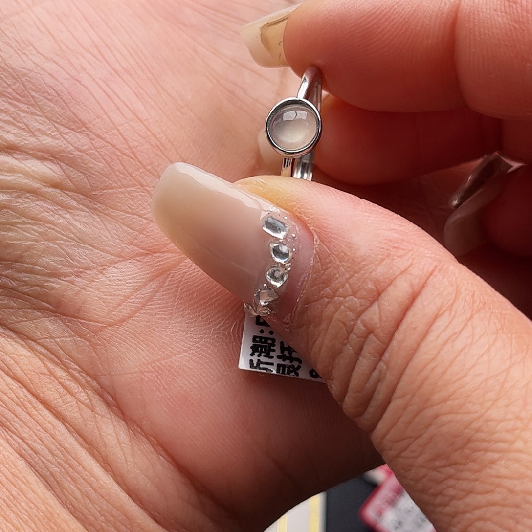 翡翠戒圈银S925镶嵌缅甸天然A货翡翠戒指