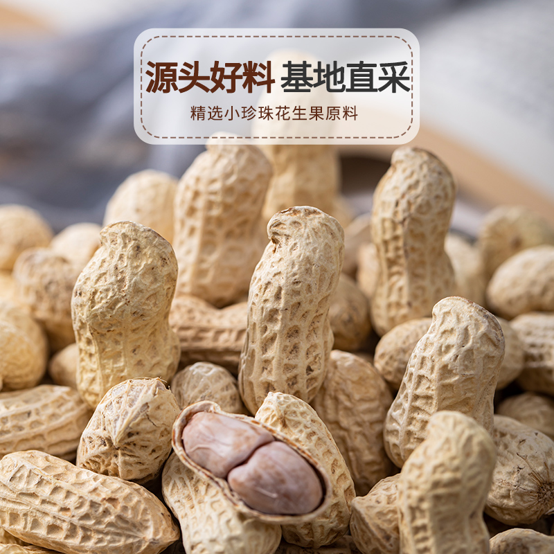 总重2斤烘炒花生新货新鲜特产即食带壳零食花生米薄皮蒜味白晒味