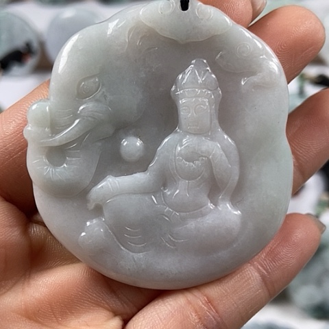 翡翠颈饰未镶嵌普贤菩萨福利