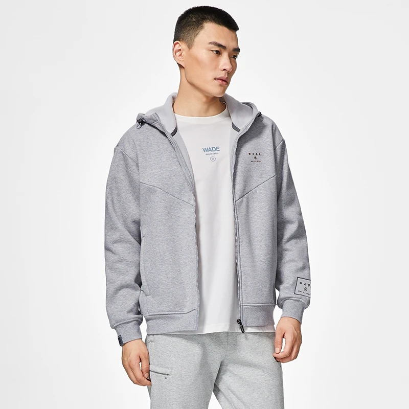 《直播》李宁新款韦德系列男子运动休闲保暖连帽卫衣外套AWDSC45