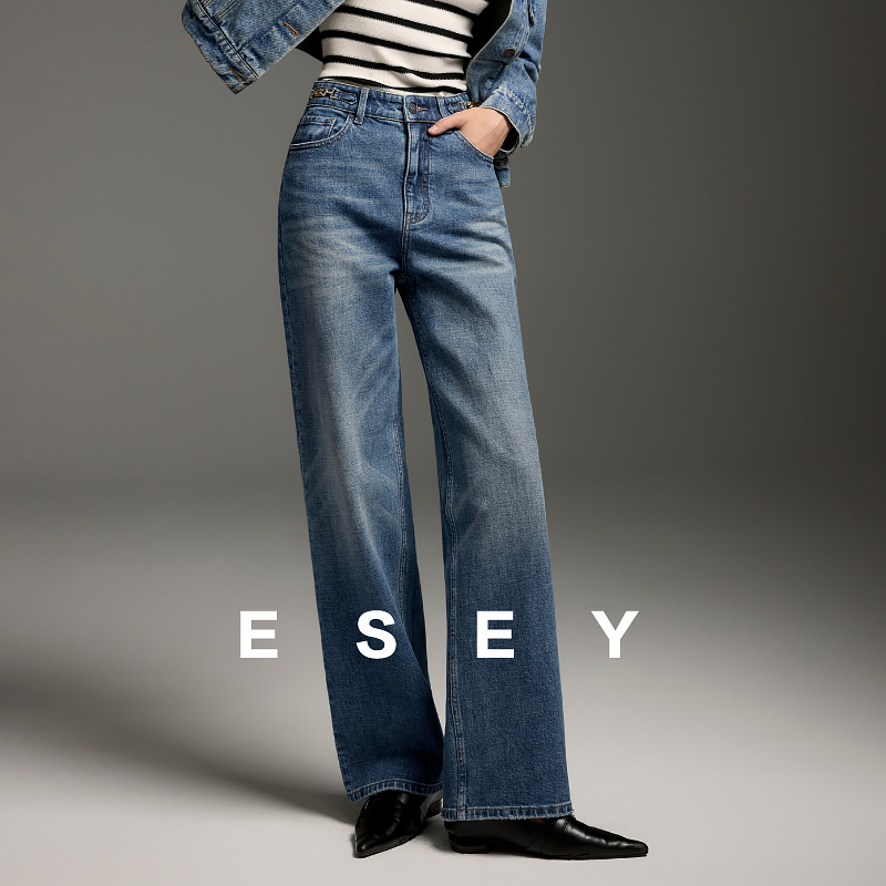 ESE·Y   Celine凯旋门同款-直筒牛仔裤