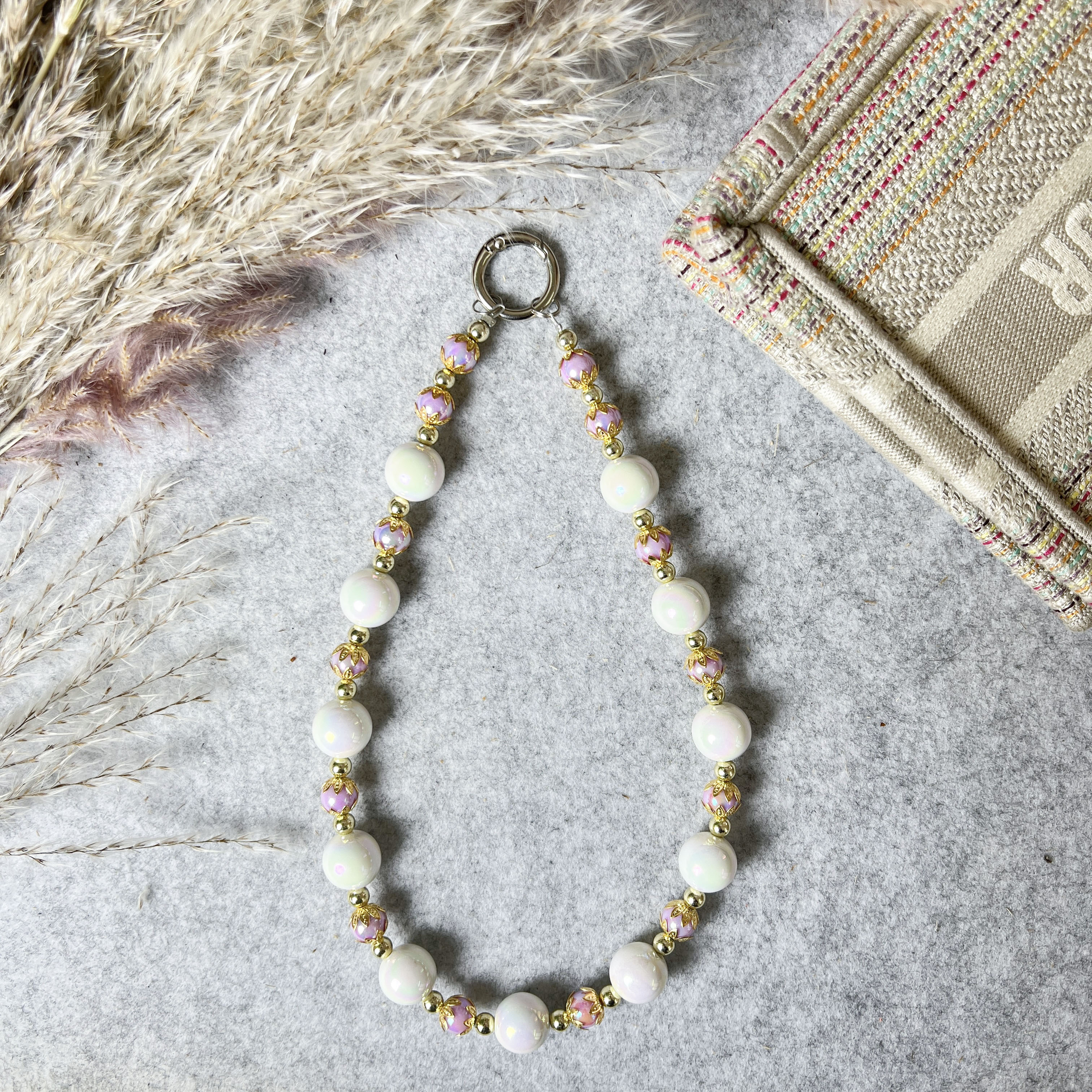 纯手工珠绳手机链包包挂饰DIY女生时尚可爱创意挂件防丢挂链通用