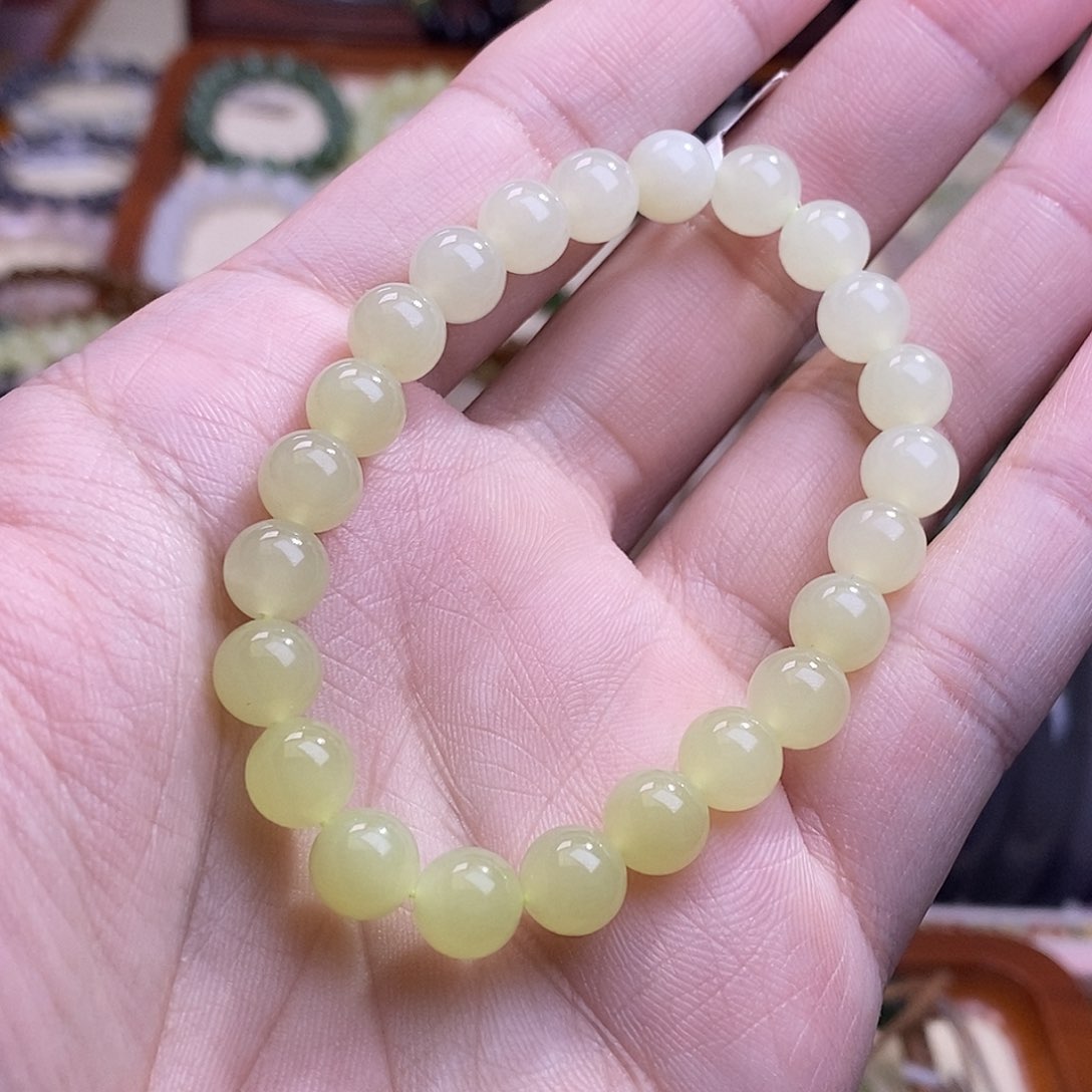 颈饰未镶嵌和田玉黄口单圈约8m m