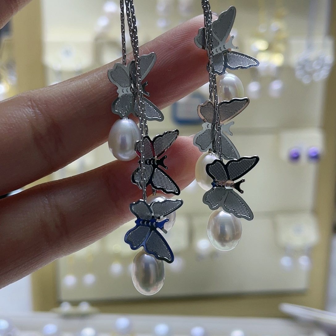 淡水珍珠耳饰银S925镶嵌