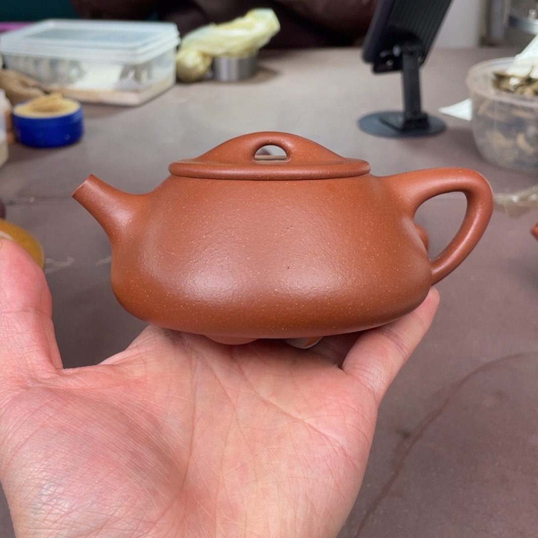 紫砂茶壶半手工红降坡景舟石瓢250c c