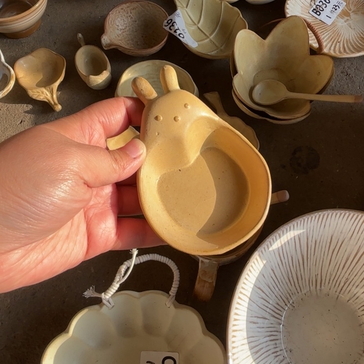 陶瓷小兔子味碟2个装