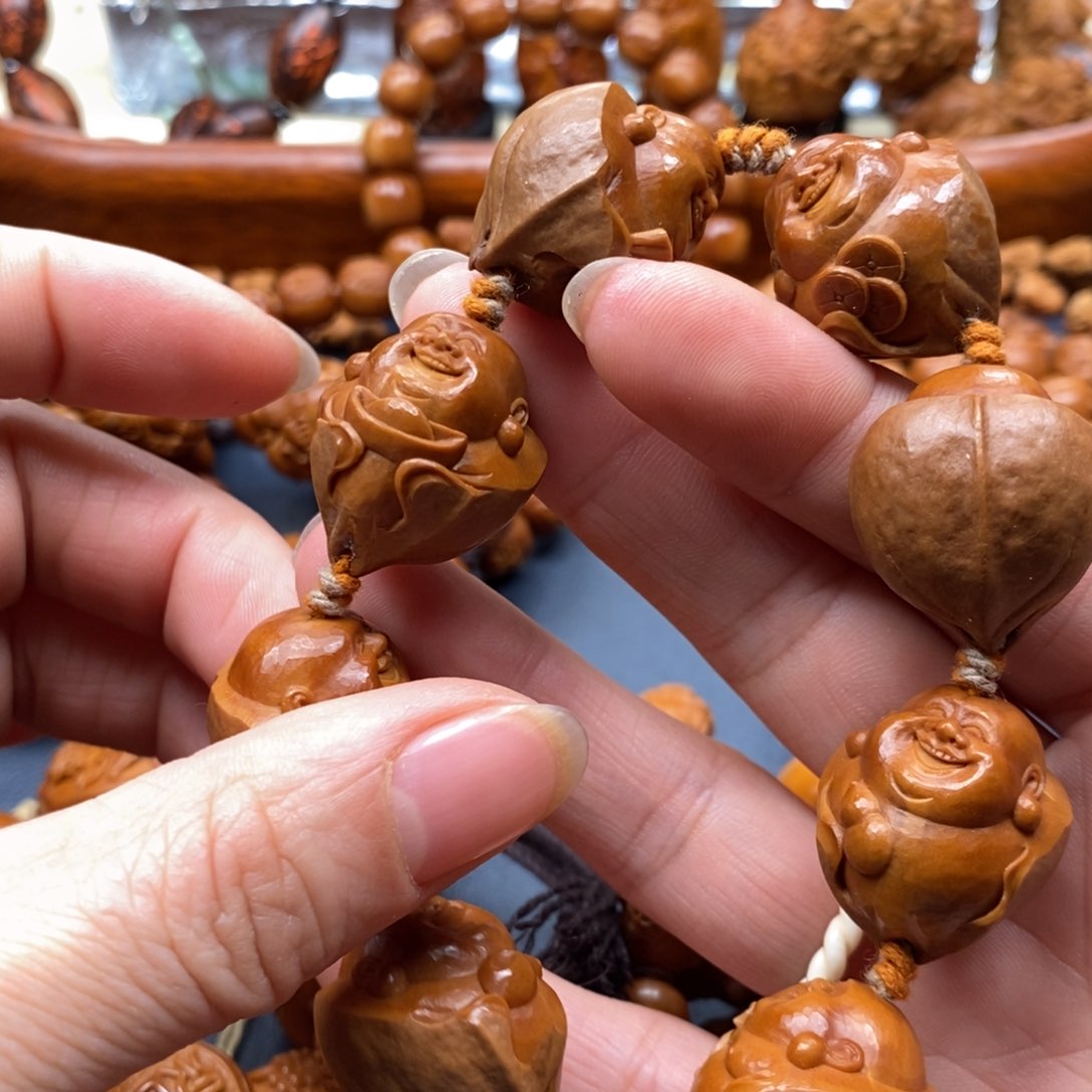 橄榄核手串/手链原皮弥勒