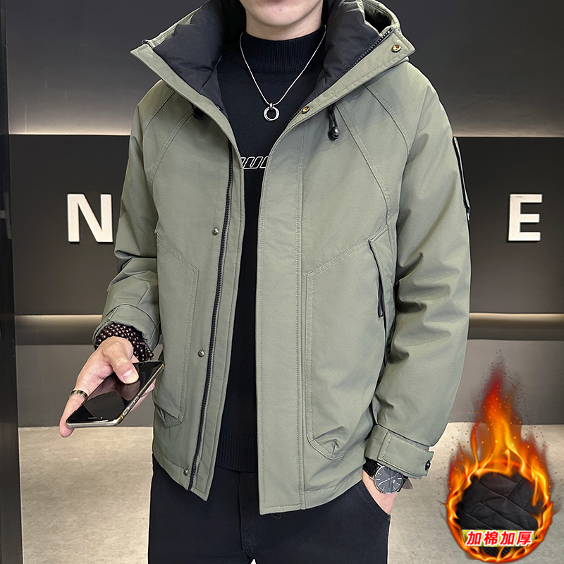 TUCANO/啄木鳥男士外套加棉加厚保暖舒适连帽工装青年百搭夹克衫
