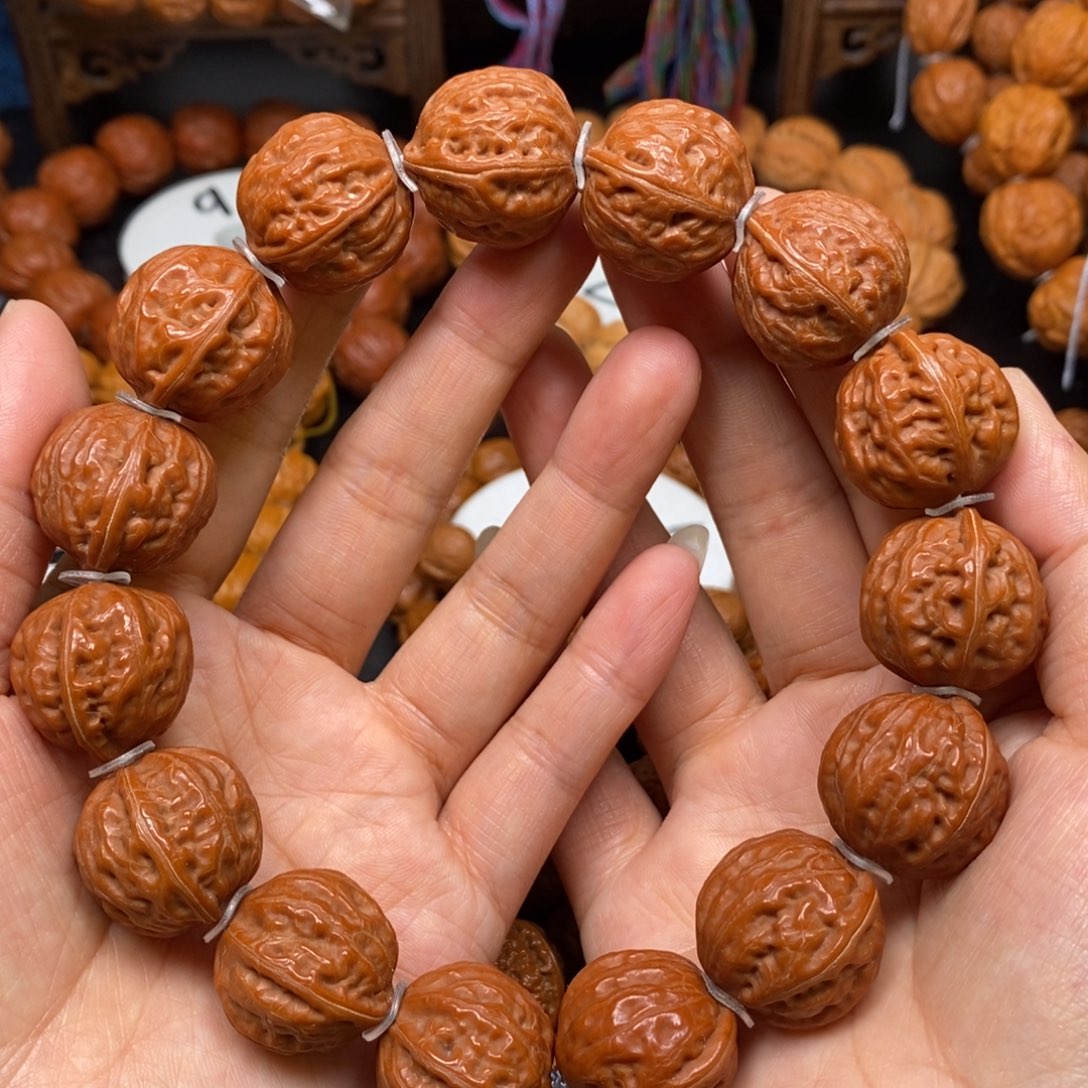 桃核手串水晶八棱