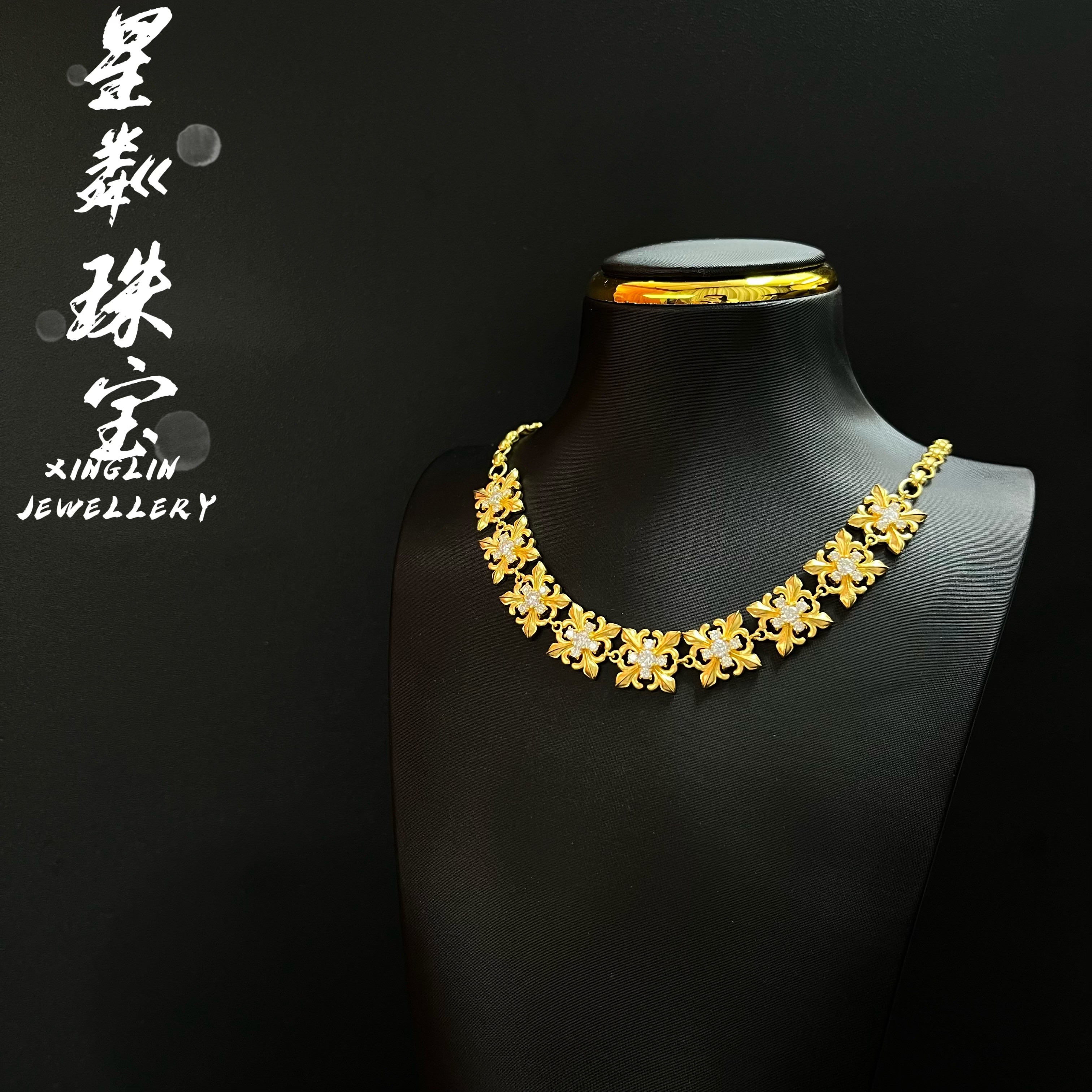 【克罗心项链】足金999黄金5G轻奢ins风克罗心项链