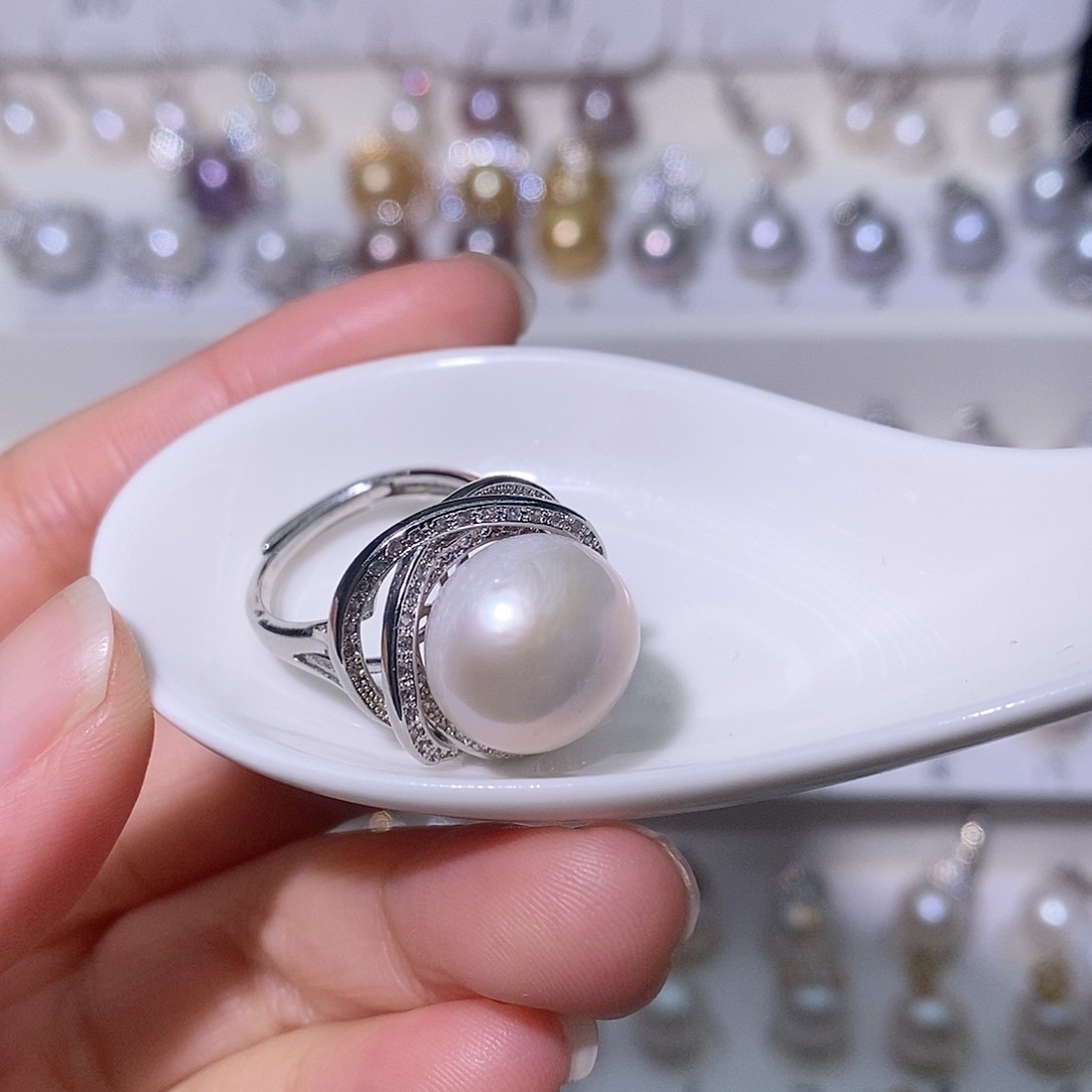 淡水珍珠戒指合金