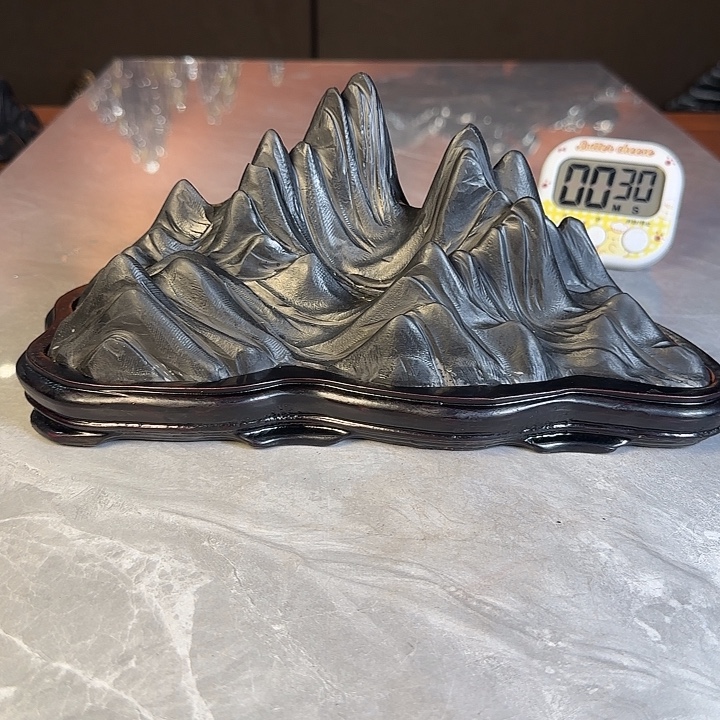 元***贞奇石茶宠鱼缸文房摆件 