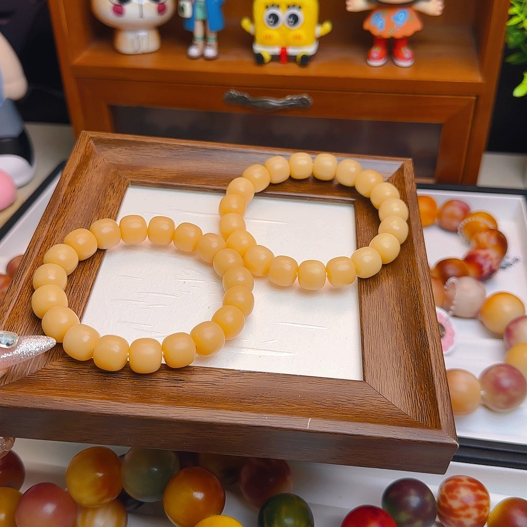 菩提根/象牙果手串卡12干磨桶珠老料随机