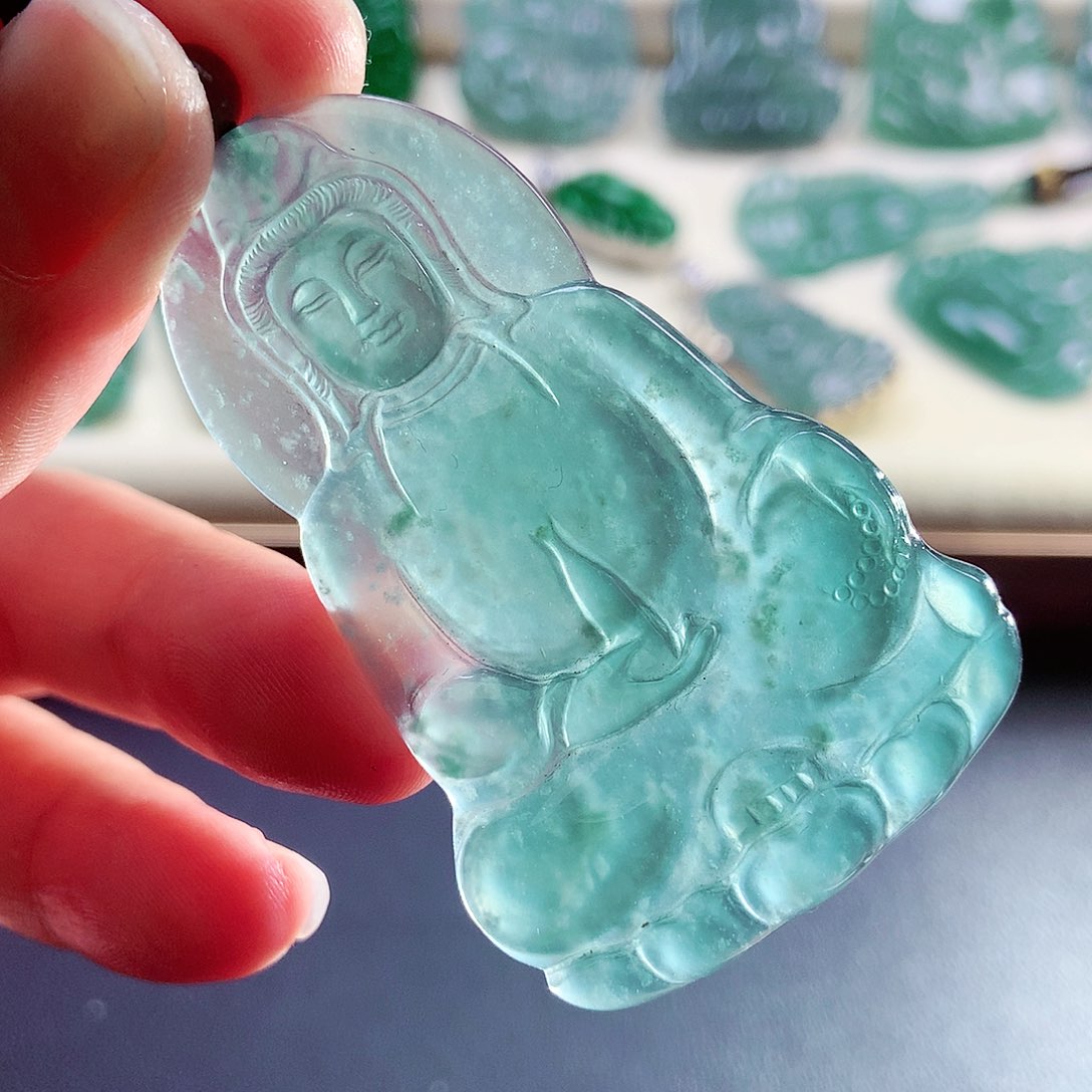 【闪购商品】翡翠未镶嵌颈饰高***工天然