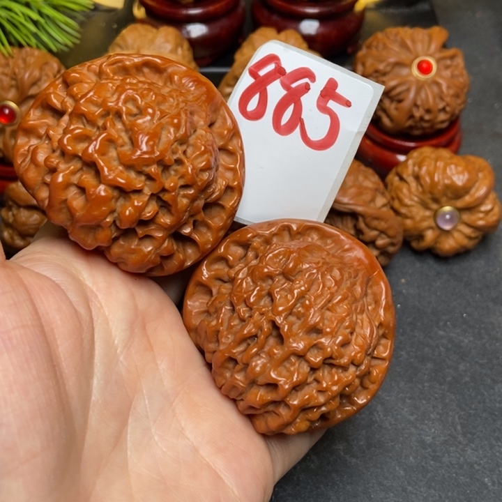 文玩核桃把件50官帽的885