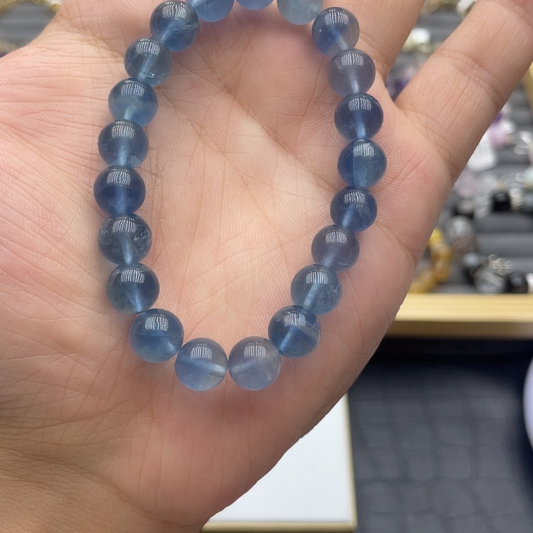 水晶手链未镶嵌奶油蓝萤石