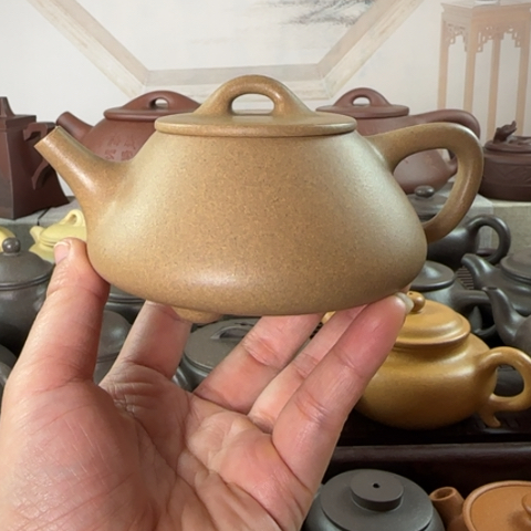 紫砂茶壶墨绿泥料200cc