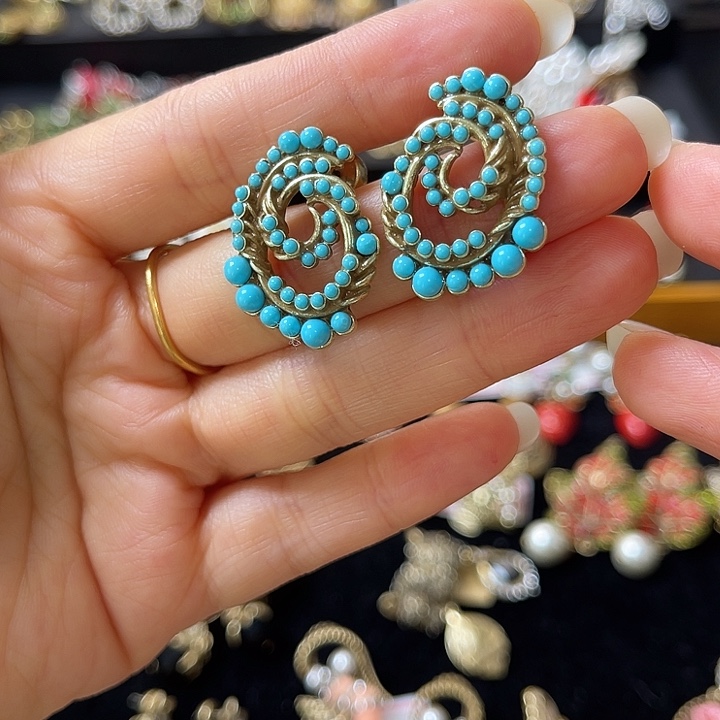 石英石纯铜好看的耳饰