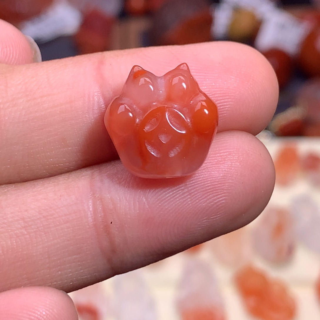 南红玛瑙未镶嵌珠宝半成品猫爪