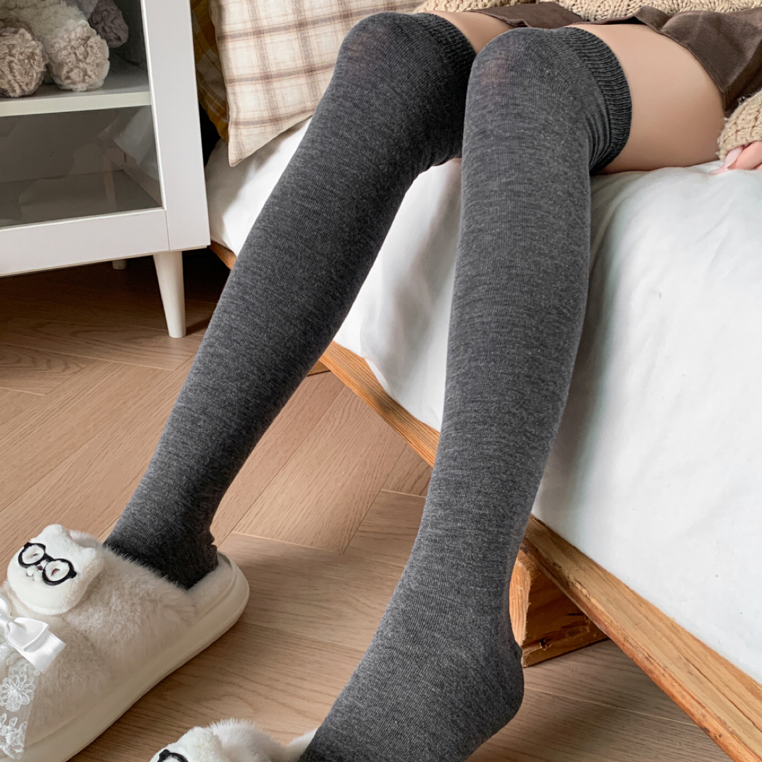 【羊绒过膝袜】过膝袜秋冬季女过膝防滑微压保暖纯色日系长袜高筒袜