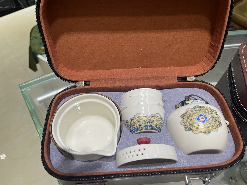 G1475-宝相花一壶三杯茶叶罐旅行包HOY