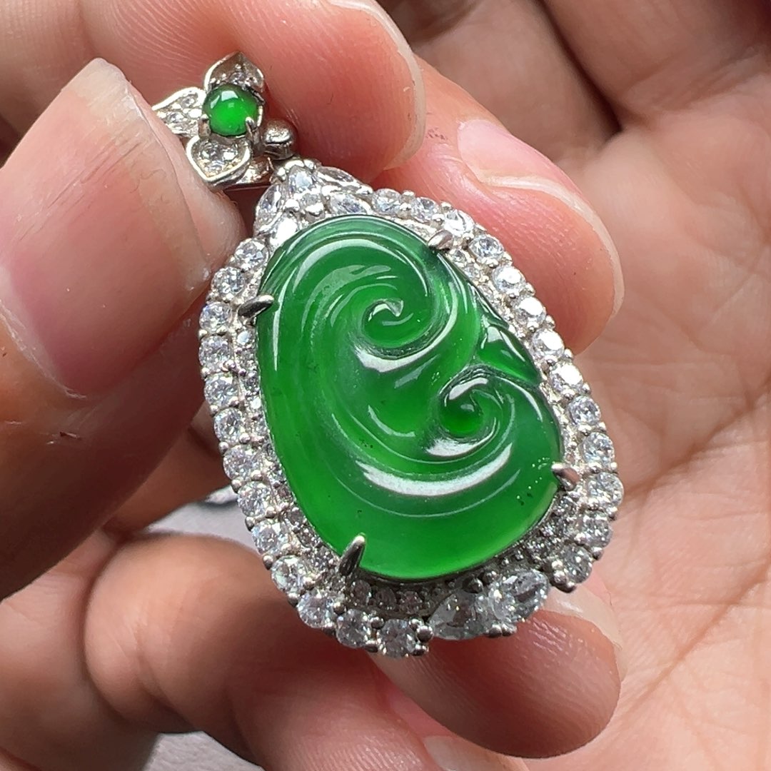 翡翠颈饰银S925镶嵌4577899